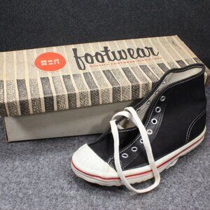 Vintage Red Ball Jets Tennis Shoes Sneaker w/box Black High Tops Youth Size 12.5